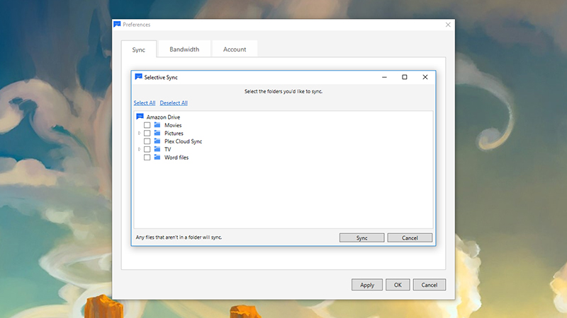 Amazon Drive’s clients are relatively sparse. Image: Screenshot
